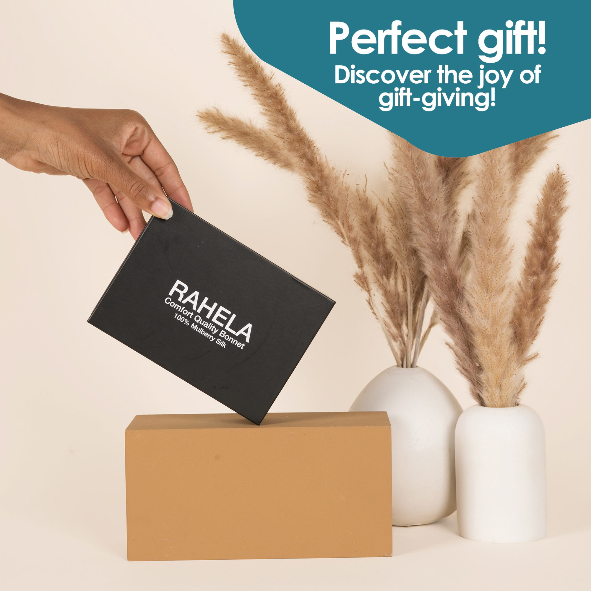 Rahela silk bonnet gift box packaging